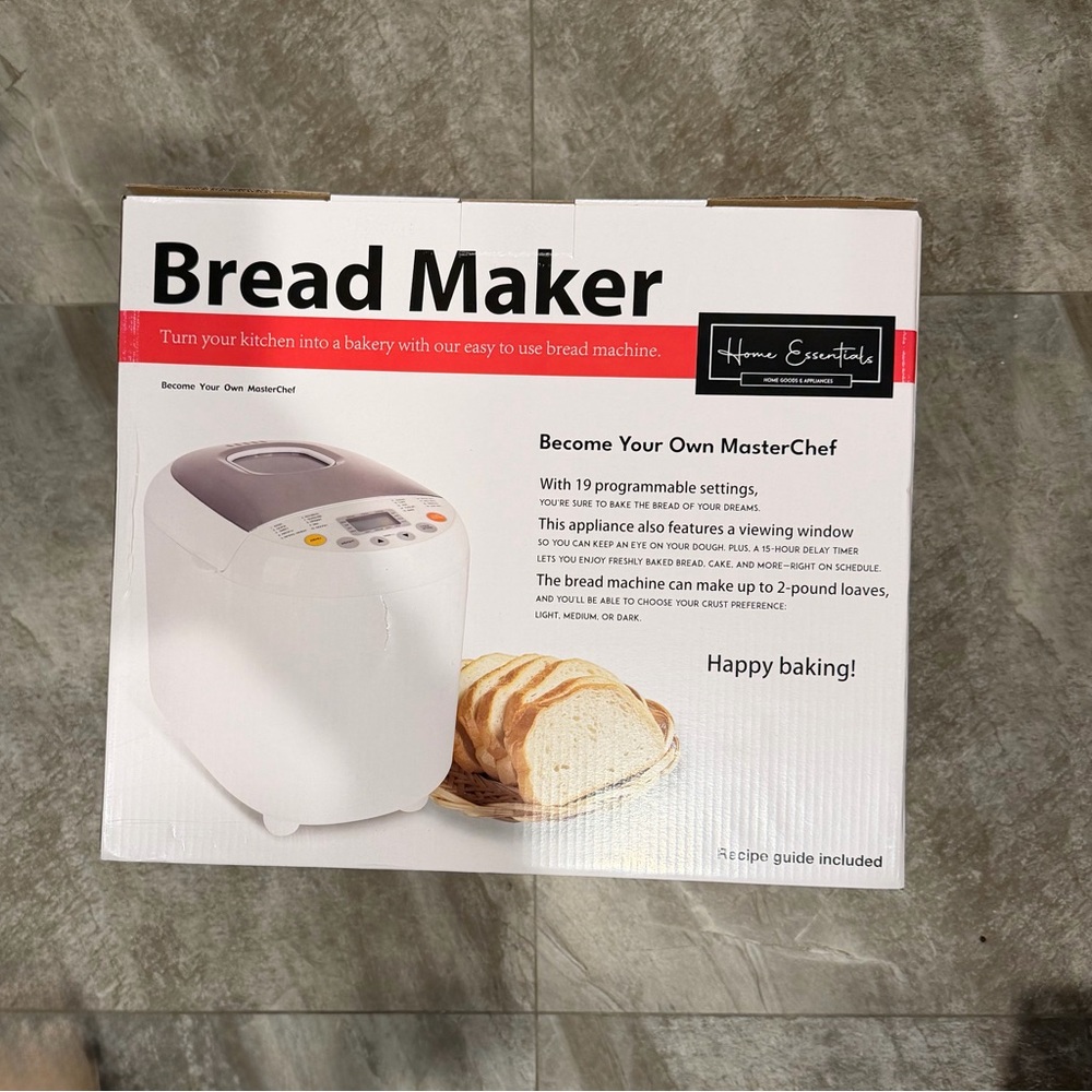Home Essentials White Bread Maker with Viewing Window